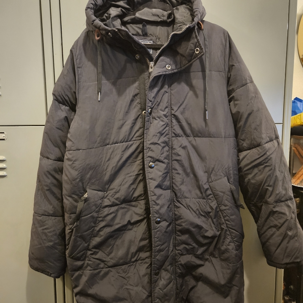 Mens Abercrombie & Fitch Heavy Duty Winter Mid-length Coat in Black Size Medium